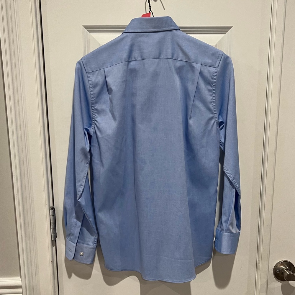 Nordstrom Kids’ Solid Dress Shirt Long-sleeve Button Down Oxford Blue Size 14 - Picture 4 of 6